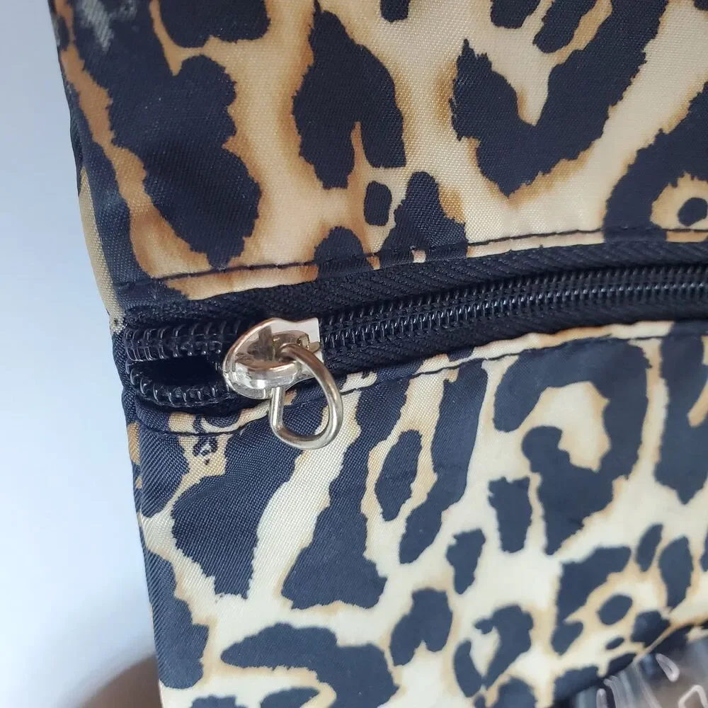 Victoria's Secret Large Travel Toiletry Bag Make-up Bag Leopard Print 90s Y2K